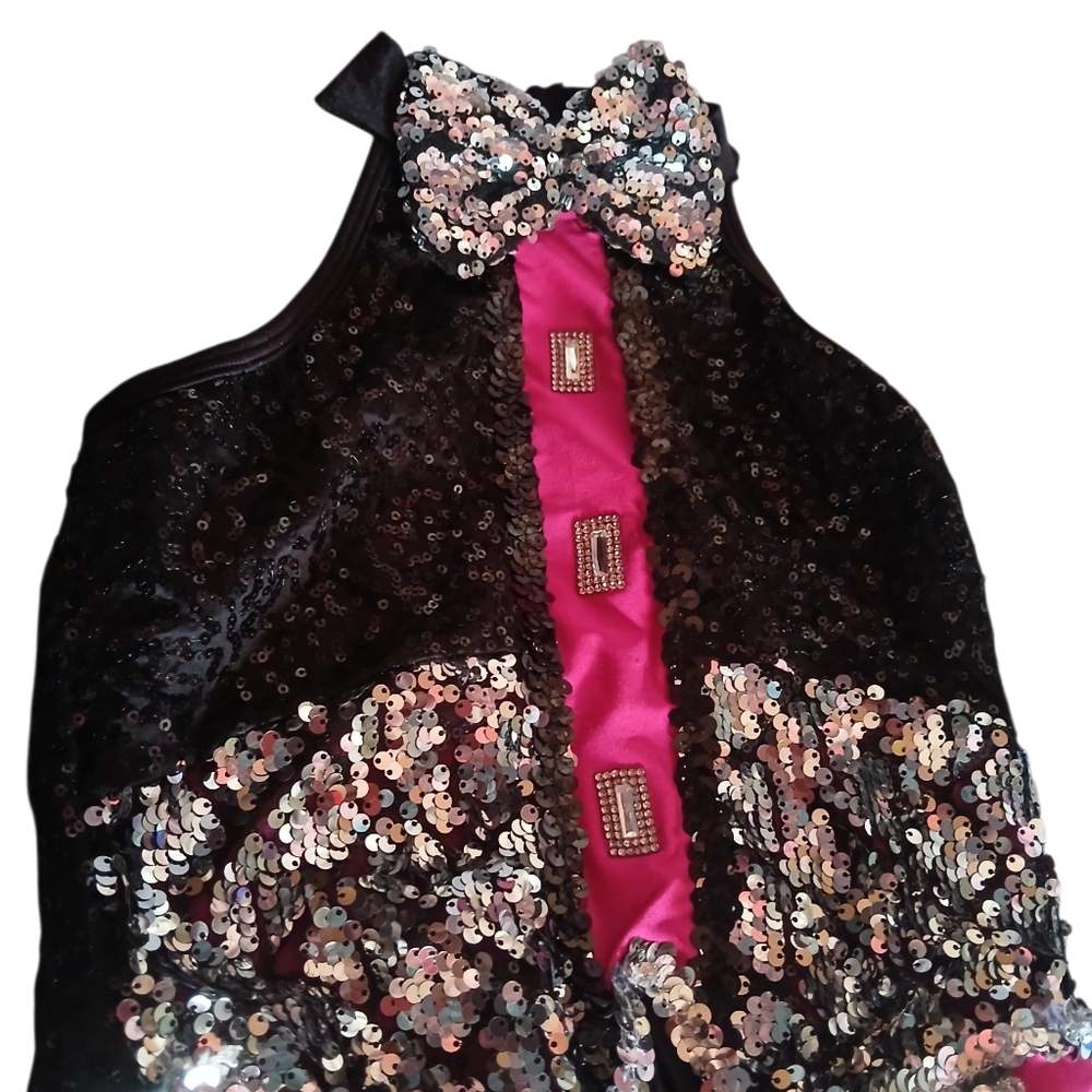 Sparkling Pink & Black Kids Dance Costume